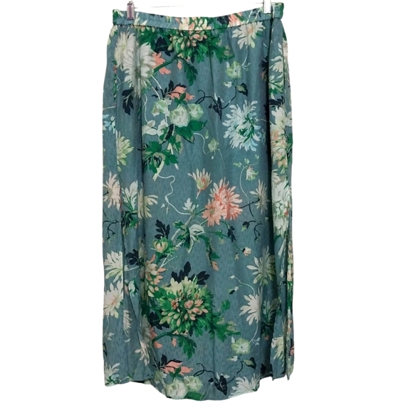H & M Floral Maxi Skirt w Slit Sz L - Picture 2 of 6